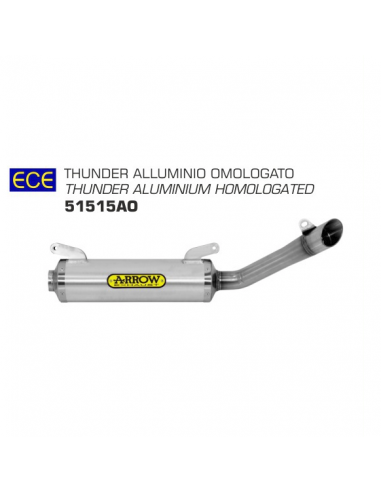 Terminale di scarico alluminio Arrow thunder per Aprilia RS 125 18-19 /RS4 125 17-18|AccessoriRacing