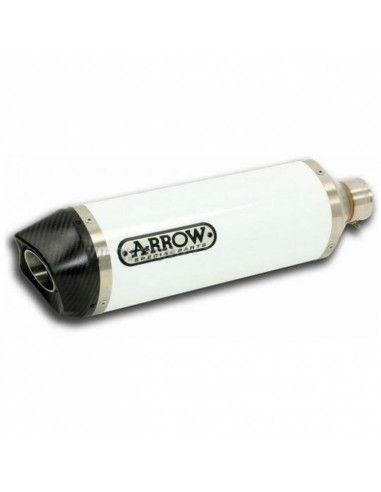Arrow Exhaust Race-Tech aluminium white carby end cap homologated silencer for Honda NC 750 X 2014-2020|AccessoriRacing